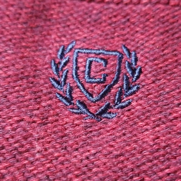 CHAPS BurgundyMoc Turtle Sweater Button up XL - Picture 5 of 5